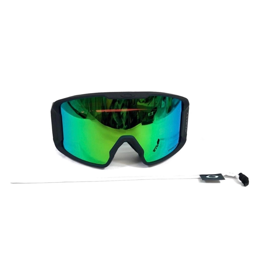 Oakley men’s ski goggles black strap green face prizim